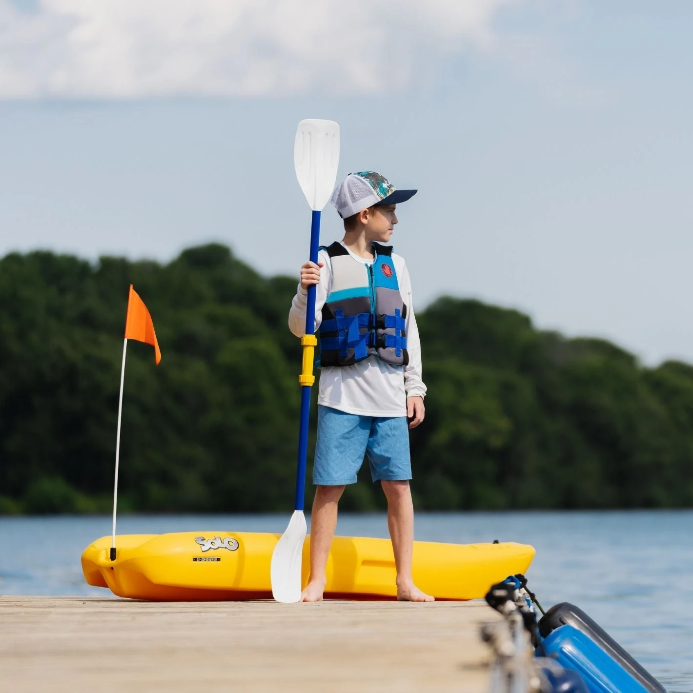 Pelican Sport Combo - 2 Solo Kids Kayaks With Paddles - Yellow 5 Pelican Sport Combo - 2 Solo Kids Kayaks With Paddles - Yellow - Image 5